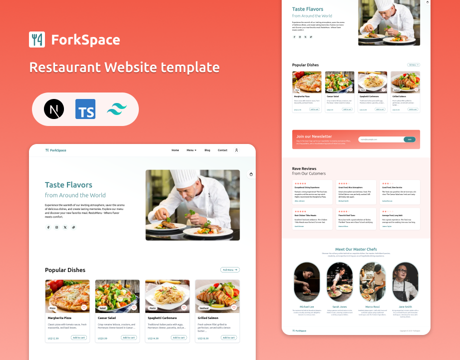 ForkSpace - Restaurant/Cafe Website Next.js Template